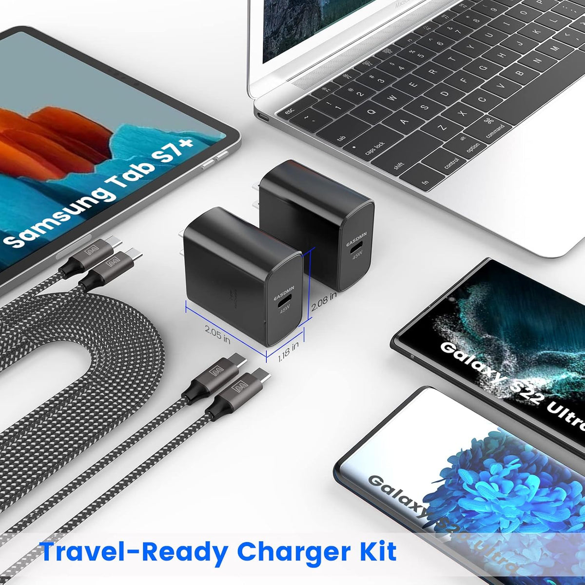 45W Super Fast Charger Type C, [2 Pack] 45 Watt USB-C Charger PD/PPS Wall Charging Block for Samsung Galaxy S25 Ultra/S25+/S25/S24/S23 Ultra/S23+/S22