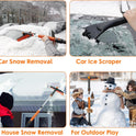 AstroAI 47.2" Ice Scrapers for Car Windshieldand Extendable Snow Brush with Foam Grip and 360° Pivoting Brush Head for Christmas Car Auto Truck