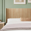 Wood Headboard Queen Size, 64.6" Wide Wooden Queen Headboard Only, Modern Farmhouse Headboards, Wall Mounted Fluted Panel, Wingback Boho Headboards