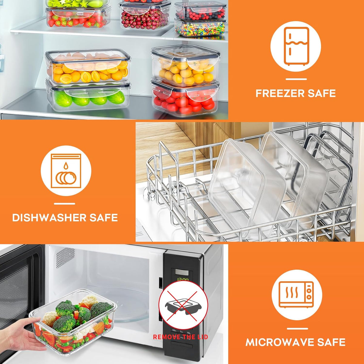 40 PCS Food Storage Containers with Lids Airtight (20 Containers & 20 Lids), Plastic Storage Meal Prep Container-Stackable 100% Leakproof & Microwave