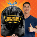 Hefty Strong 30 Gallon Trash Bags, Large Trash Bags 30 Gallon Size, Durable Drawstring Enclosure, Resists Punctures, Leaks, and Tears, Black
