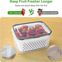 Freshmage Fruit Storage Containers for Fridge with Removable Colander, Airtight Food Storage Container, Dishwasher Safe Produce Saver for