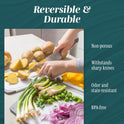 Cutting Boards for Kitchen - BPA-Free Chopping Board - Different Sizes & Non Slip Handles - Reversible, Large Cutting Board Set - Unique Gifts for