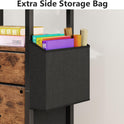 GYIIYUO 2 Drawer File Cabinet with 24'' Extended Desktop, Mobile Filing Cabinet, Rolling File Cabinet with Side Bag, Fabric Drawer, Fits A4/Letter