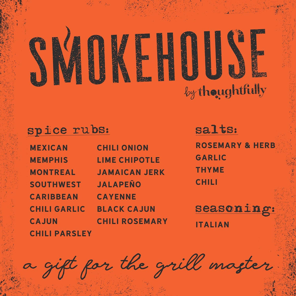 Smokehouse by Thoughtfully Ultimate Grilling Spice Set, Grill Seasoning Gift Set Flavors Include Chili Garlic, Rosemary and Herb, Lime Chipotle