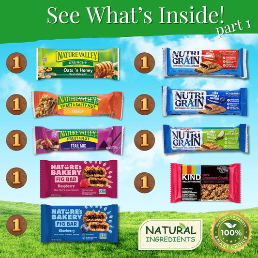 Healthy Snack Variety Box for Adults - Deluxe Assortment with Granola Bars, Nut Mixes, and Fruit Snacks for Families, Office, Gifts, and Travel (28