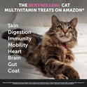 Cat Multivitamin Crunchy & Creamy Chews - Cat Treats for Health + Immune, Joint Support, Skin & Coat, & Digestion - Vitamins with Omega 3s, Lysine