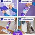 Swiffer PowerMop Multi-Surface Mop Kit for Floor Cleaning, Includes PowerMop, 2 Mopping Pad Refills, 1 Cleaning Solution with Fresh Scent and 2