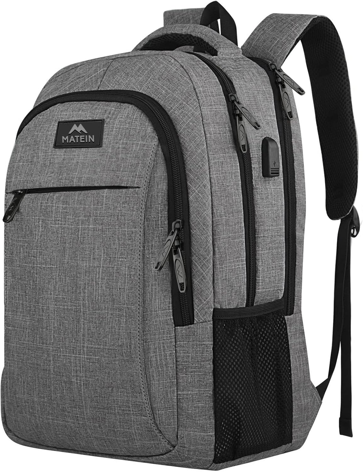 MATEIN Travel Laptop Backpack, Business Anti Theft Slim Sturdy Laptops Backpack with USB Charging Port, Water Resistant College School Computer Bag