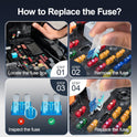 JOREST 300Pcs Car Fuse Assortment Kit, 160 Mini Blade Fuses Automotive + 90 Standard Auto Fuses + 50 Micro + Puller – Replacement for RV Camper Boat