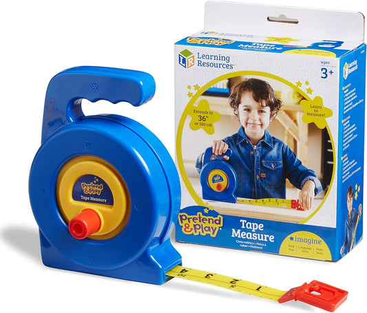 Learning Resources Pretend Play 3" Long Tape Measure - Kids Construction Toys, Preschool Activities, Pretend Play For Toddlers , Height Measurement