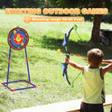 2 Pack Kids Bow and Arrow Set with LED Flash Lights, 14 Suction Cup Arrows and Fluorescence Standing Target-Perfect Indoor and Outdoor Game Archery
