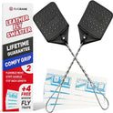 2 Leather Fly Swatter for Indoors. Long Handle, Heavy Duty Fly Swatter Manual Multi Pack. Flyswatters Heavy Duty Flyswatter 2 pack. Flies Swater