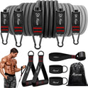 HPYGN Resistance Bands, Exercise Bands with Handles, Fitness Bands, Workout Bands with Door Anchor and Ankle Straps, for Heavy Resistance Training
