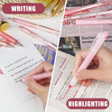 Four Candies Rose Series Gel Pens, Cute Writing Pens with Black & Pink Ink, 0.5 mm Smooth Fine Point, School Office Supplies Girly Stationery