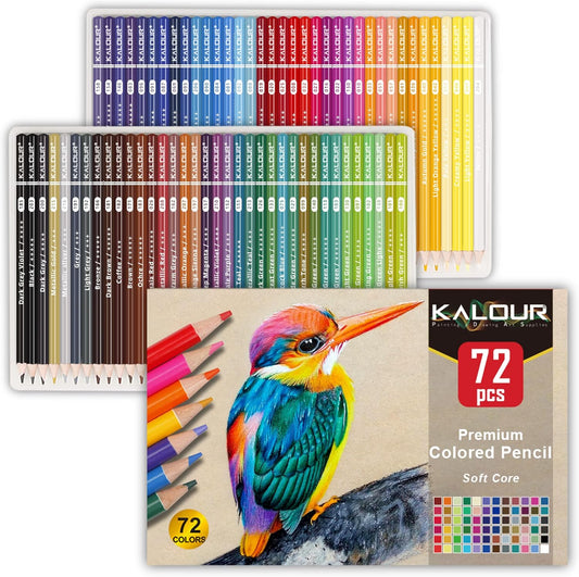 KALOUR 72 Count Colored Pencils for Adult Coloring Books, Soft Core,Ideal for Drawing Blending Shading,Color Pencils Set Gift for Adults Kids