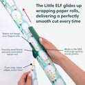 Little ELF Wrapping Paper Cutter (2-Pack) | Made in USA | Green | Holiday Gift Wrap Paper Roll Holder and Cutter