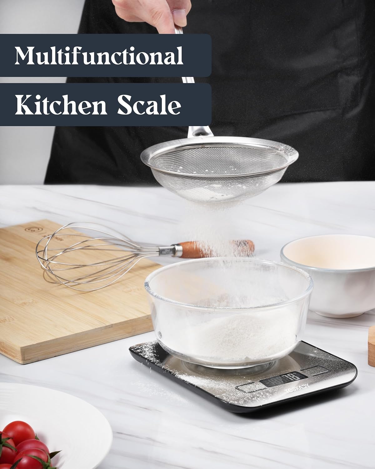 Food Scale, 11lb Digital Kitchen Scale with 6 Units LCD Display and Tare Function,Compact Design for Baking,Healthy Cooking,Meal Prep, 304 Stainless