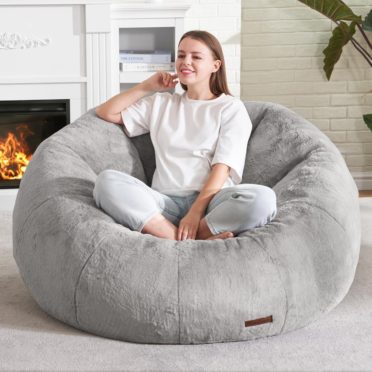 Hobestluk Bean Bag Chairs Large Bean Bag Couch for Adults Stuffed Sofa Chair Comfy Giant Bean Bag Chair with Spacious Design for Reading, Playing or