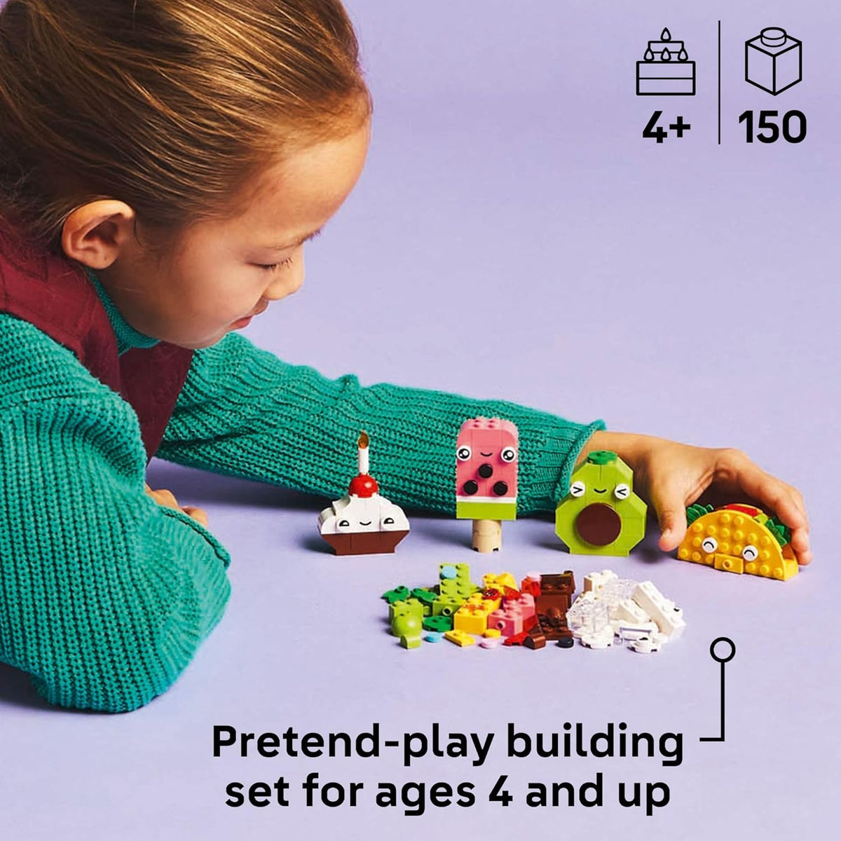 LEGO Classic Creative Food Friends Building Toy Set - Pretend Play Food for Kids, Boys and Girls, Ages 4+ - Learning and Educational Toy for