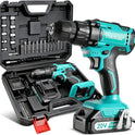 COMOWARE 20V Cordless Drill, Electric Power Drill Set with 1 Battery & Charger, 3/8” Keyless Chuck, 2 Variable Speed, 266 In-lb Torque, 25+1 Position