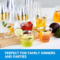 RACETOP 9 oz Clear Plastic Cups 100 packs, Disposable Plastic Party Cups Tumblers, Cocktail Cups, Perfect for Parties, Wedding and Events