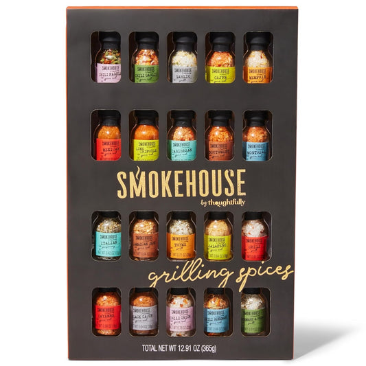 Smokehouse by Thoughtfully Ultimate Grilling Spice Set, Grill Seasoning Gift Set Flavors Include Chili Garlic, Rosemary and Herb, Lime Chipotle