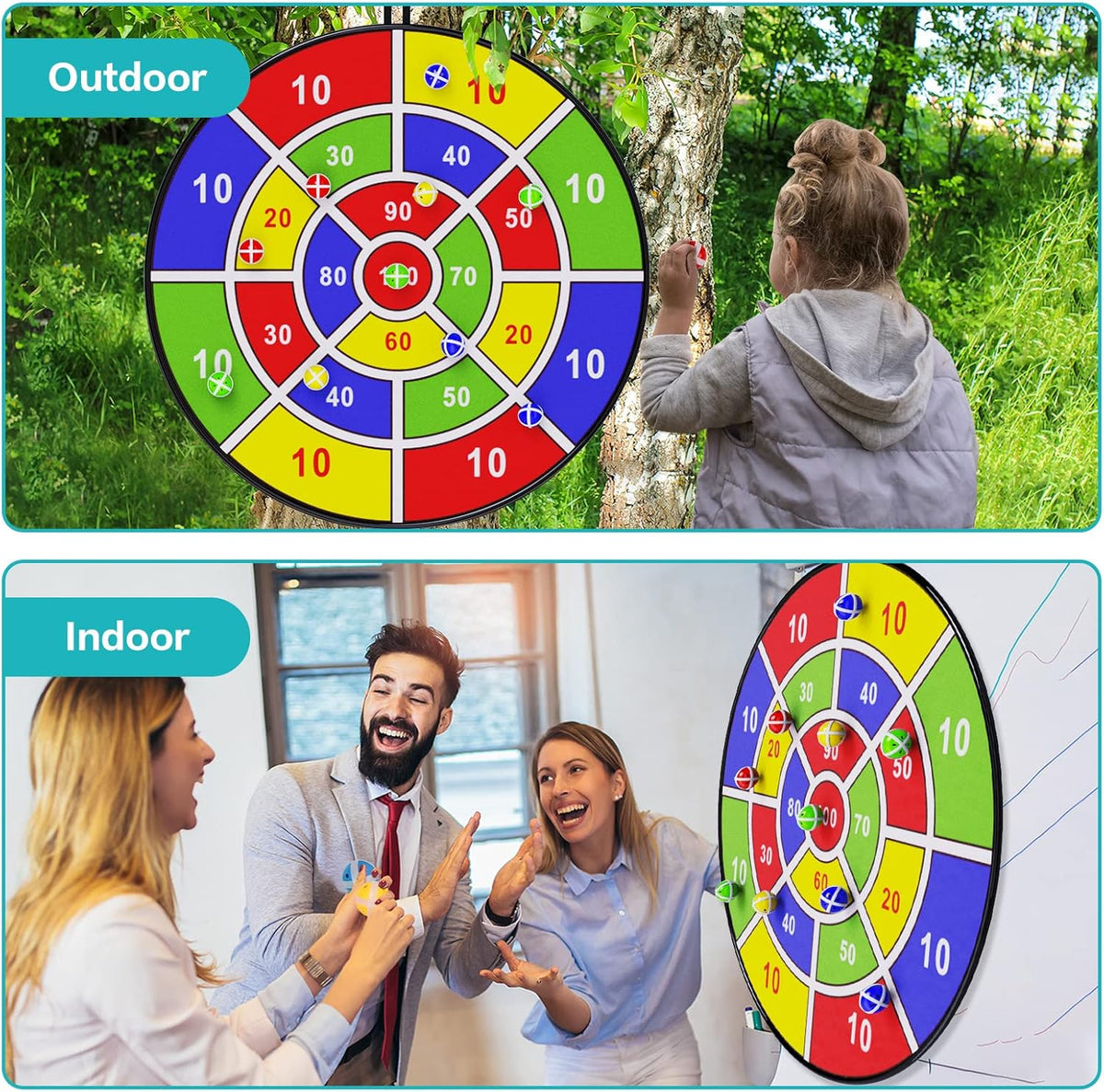 BooTaa 29" Large Dart Board for Kids, Kids Dart Board with Sticky Balls, Boys Toys, Indoor/Sport Outdoor Fun Party Play Game Toys, Birthday Gifts for