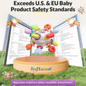 Baby Montessori Rattle & Teething Toys - Safe, Multi-Functional BPA-Free Silicone Sensory Learning Teether Baby Toys for Infant 0-12 Months Teething