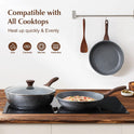 SENSARTE Nonstick Frying Pan Skillet, Swiss Granite Coating Omelette Pan, Healthy Stone Cookware Chef's Pan, PFOA Free (8/9.5/10/11/12.5 Inch)