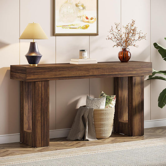 Tribesigns 63-Inch Long Console Table, Wooden Rectangular Sofa Table Behind The Couch, Farmhouse Entryway Table for Entrance, Hallway, Living Room