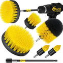 Holikme 6Pack Drill Brush Power Scrubber Cleaning Brush Extended Long Attachment Set All Purpose Drill Scrub Brushes Kit for Grout, Floor, Tub
