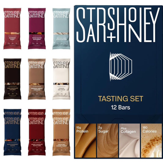 Stars + Honey Protein Bars- Flavor Variety,15g Protein, 2g Sugar, w/ Collagen Keto Friendly Snack - Gluten, Dairy, & Soy Free - High-Protein Snacks