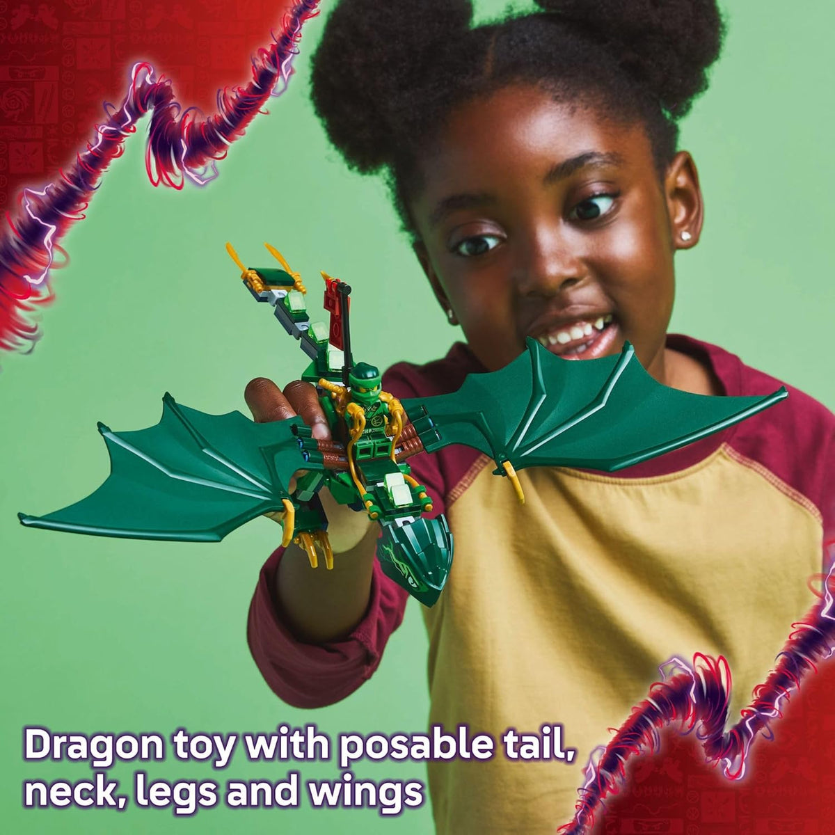 LEGO NINJAGO Lloyd's Green Forest Dragon Toy - Pretend Play Building Toy for Boys and Girls, Ages 6+ - Birthday Gift for Kids - Dragon Figurine with