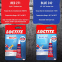 Loctite Threadlocker Blue 242 - Removable Thread Lock Glue for Nuts, Bolts, & Fasteners, Medium Strength Screw Glue to Prevent Loosening & Corrosion