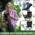 2 Pack Portable Camping Chairs Folding Lawn Chair Outdoor Lightweight Beach Chair with Cup Holder & Carry Bag for Outside Sports, Fishing, Hiking