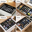 Extra Large Expandable Silverware Organizer, BPA-Free Food-Safe Cutlery Flatware Organizer, Kitchen Utensil Drawer Organizer, Adjustable Silverware