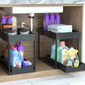 DEKAVA Under Sink Organizer 2 Pack, Bathroom Cabinet Organizer, 2 Tier Sliding Cabinet Basket Organizer Drawer, Multi-Purpose Bath Collection Baskets