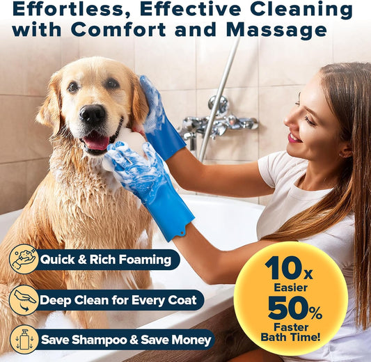 6PCS Pet Grooming Kit for Dogs,Cats and Horses | Dog Washing Gloves | Dog Bath Brush | Dog Bath Gloves | Dog Shampoo Brush | Pet Grooming Gloves