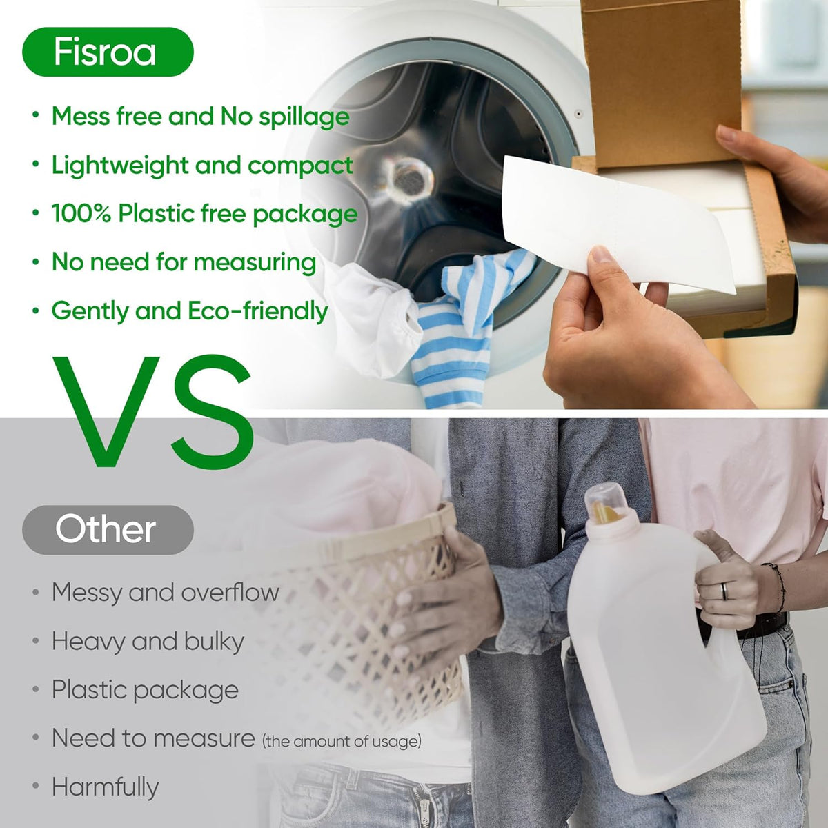 Travel Laundry Detergent Sheets Fisroa 300 Loads Eco-friendly Washing Detergent Sheets Plastic-Free Washer Sheets, Fresh Linen Scent Liquidless