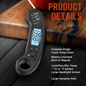 Meat Thermometer Digital, Instant Read Meat ThermometerI for Grill and Cooking, Waterproof Food Thermometer for Kitchen and Outside, BBQ, Turkey