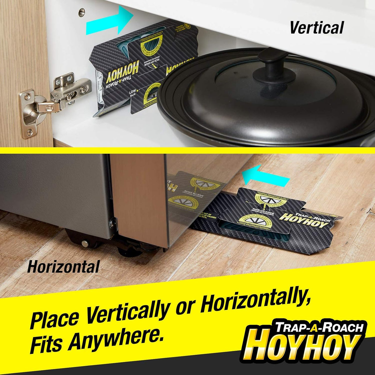 HOY HOY Trap A Roach - 10 Traps [2 Pack] Baited Glue Traps, Great for Home with Kids & Pets Indoor, Sticky Pest Control Trap, Roach Killer, Made in