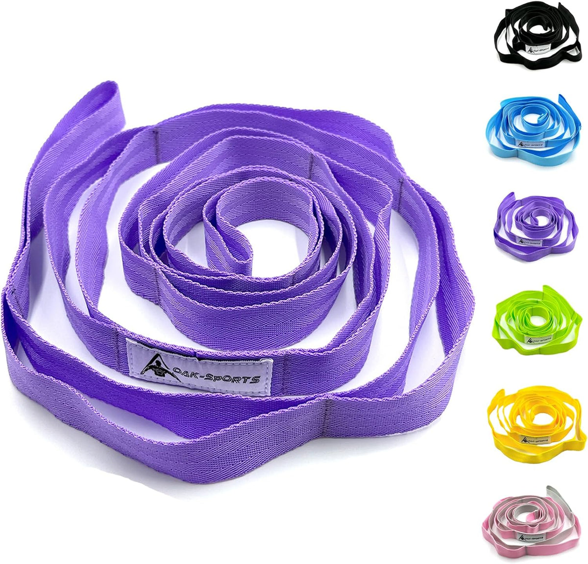 Stretching Strap Yoga Strap with Loops, Stretch Straps for Physical Therapy, Non-Elastic Exercise Strap for Pilates, Dance and Gymnastics with
