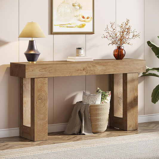 Tribesigns 63-Inch Long Console Table, Wooden Rectangular Sofa Table Behind The Couch, Farmhouse Entryway Table for Entrance, Hallway, Living Room