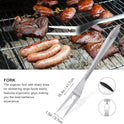 grilljoy 8PCS BBQ Grill Tools Set with Extra Thick Stainless Steel Spatula, Fork, Tongs & Cleaning Brush - Complete Barbecue Accessories Kit with