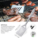 grilljoy 8PCS BBQ Grill Tools Set with Extra Thick Stainless Steel Spatula, Fork, Tongs & Cleaning Brush - Complete Barbecue Accessories Kit with