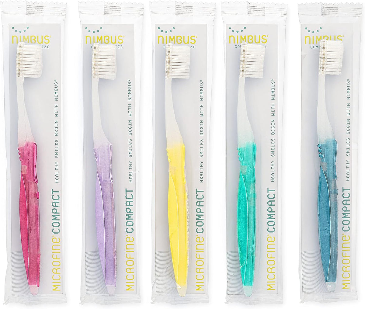 Nimbus Extra Soft Toothbrushes (Compact Size Head) Periodontist Design Tapered Bristles for Sensitive Teeth and Receding Gums, Individually Wrapped