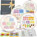 Bradove Classic Embroidery Stitches Practice Kit, Embroidery Kit for Beginners, Beginner Embroidery Kit for Adults, Hand Embroidery Kit for Kids
