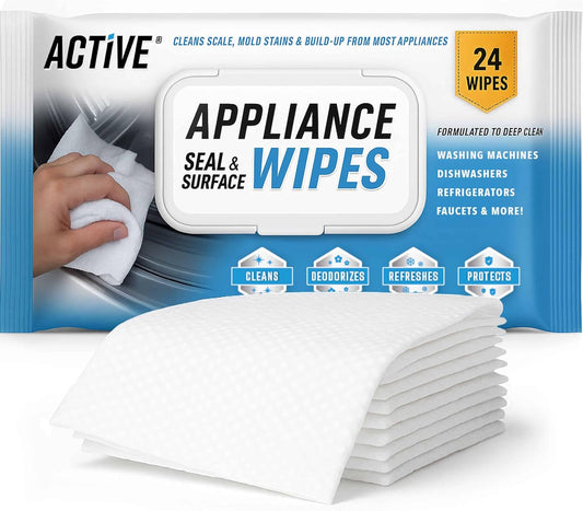 ACTIVE Home Appliance Surface Cleaner Wipes Heavy Duty Wipe for Cleaning Washing Machine, Dryer Stainless Steel Refrigerator, Glass Cooktop