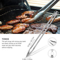 grilljoy 8PCS BBQ Grill Tools Set with Extra Thick Stainless Steel Spatula, Fork, Tongs & Cleaning Brush - Complete Barbecue Accessories Kit with